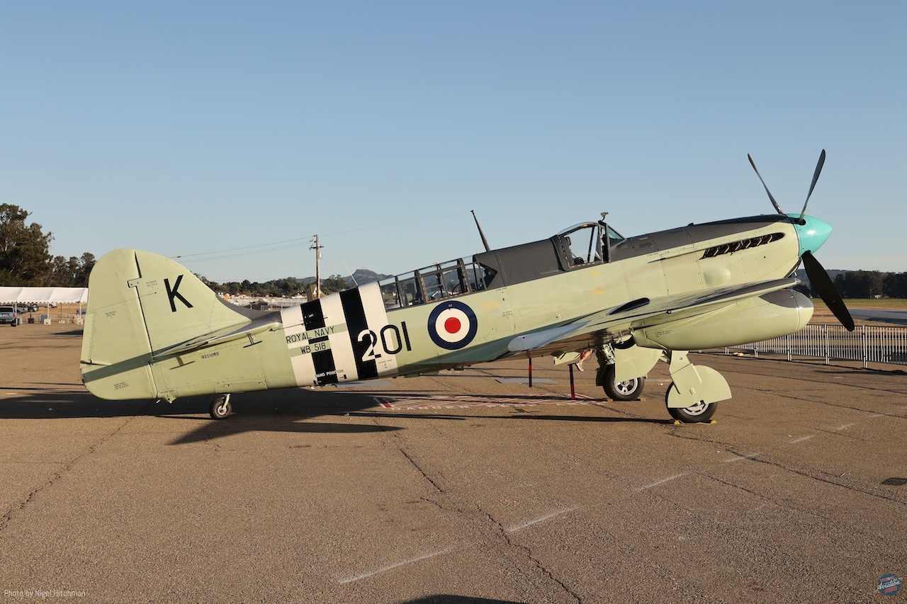 Ed Kurdziel s Fairey Firefly TT.6 Royal Australian Navy serial number WB518 on the static line at Santa Maria