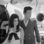 Elvis and Priscilla on their wedding day with Sinatras Learjet.