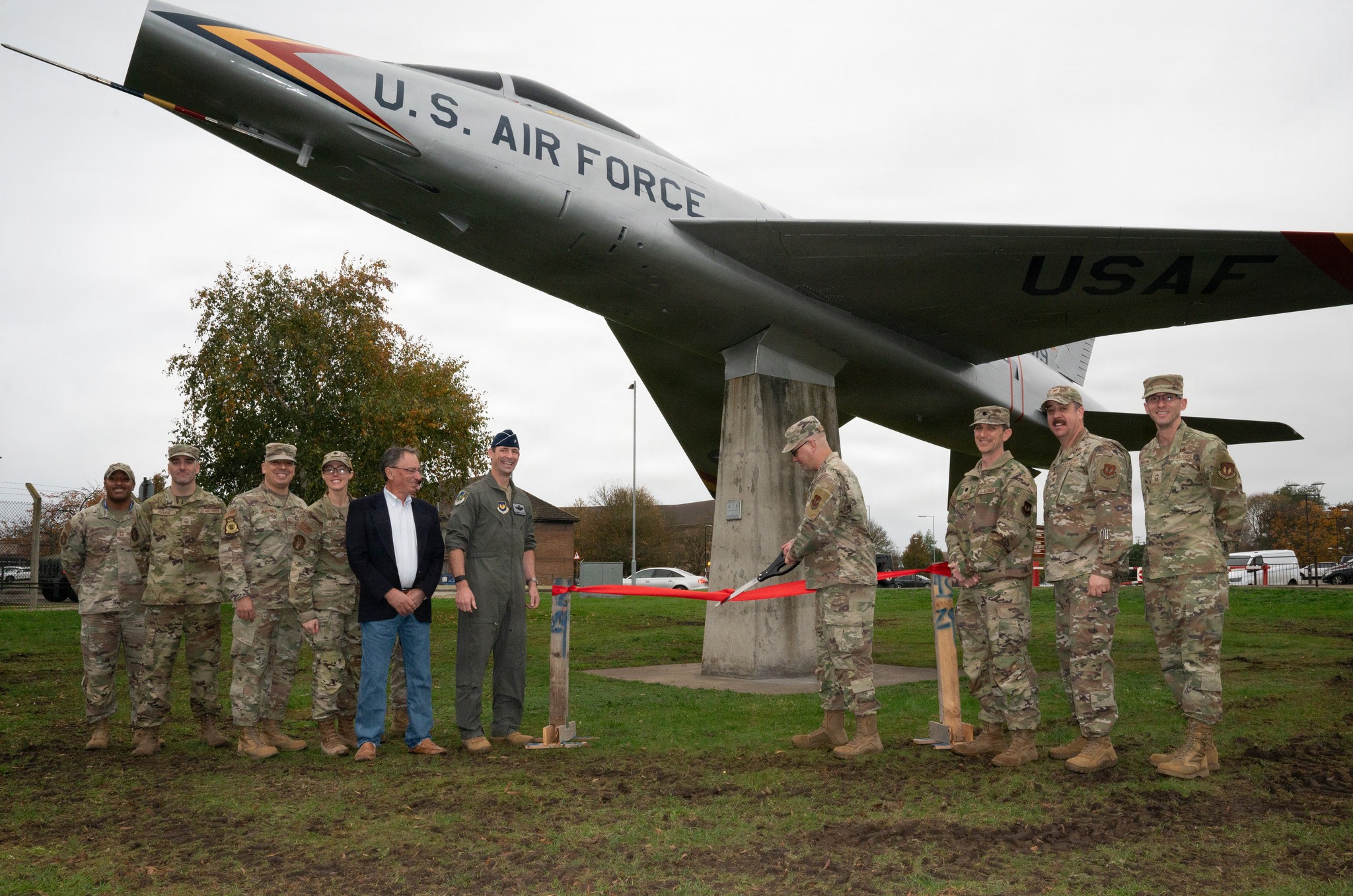 Guarding the Gate: RAF Lakenheath’s F-100D Super Sabre Rededicated After Restoration 21 F 100D Super Sabre RAF Lakeheath 3