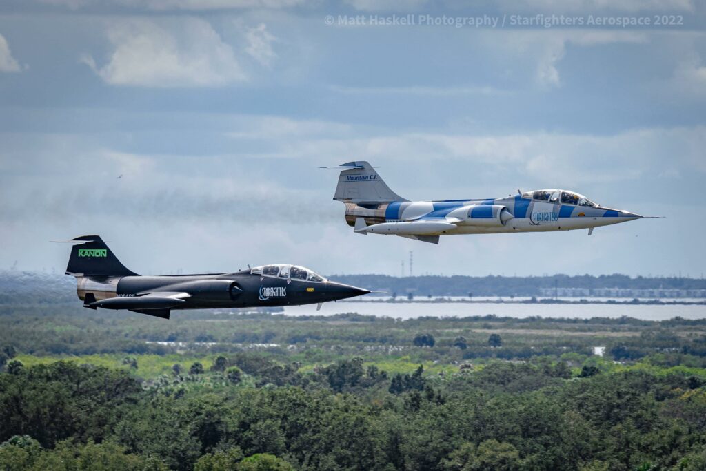 Starfighters Space Advances “Wind Tunnel in the Sky” Mach 2+ Flight-Test Platform 11 F 104 Starfighter Aerospace MAskell two ship