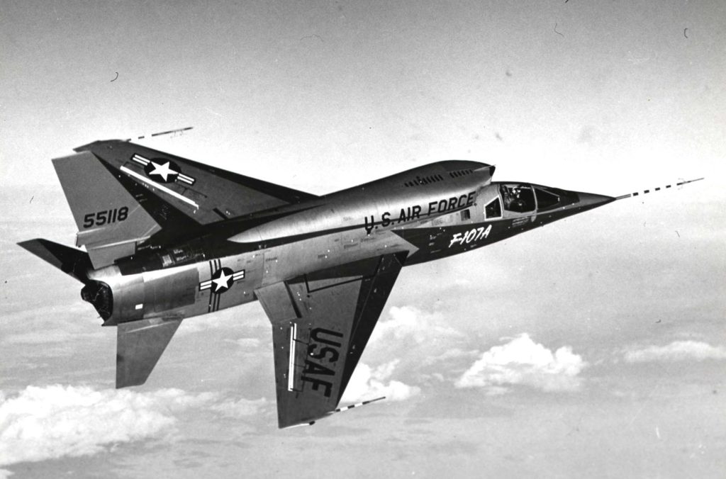 Grounded Dreams: North American F-107 - The Canceled Mach Two Jet 11 F 107A in flight