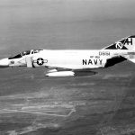 F 4B Phantom II of VF 161 in flight over NAS Miramar 1964