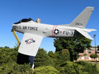 F 86 Sabre static display at Hanscom Air Force Base