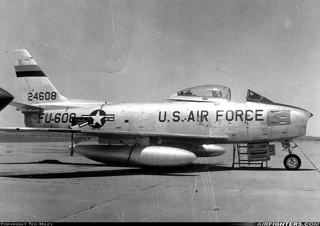 F 86F 52 4608 before its rocket conversion Ted Miley via Airfighters.com