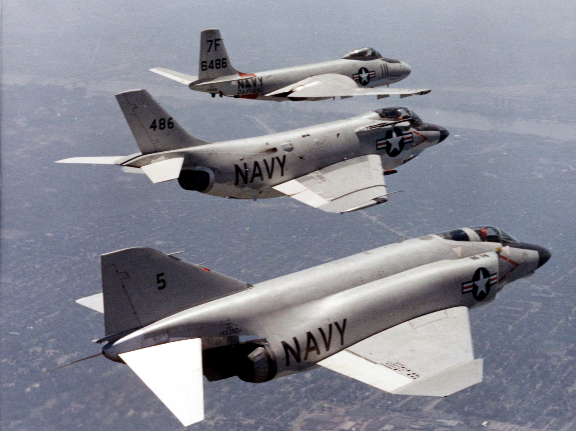 F2H F3H and F4H McDonnell fighters in flight c1959