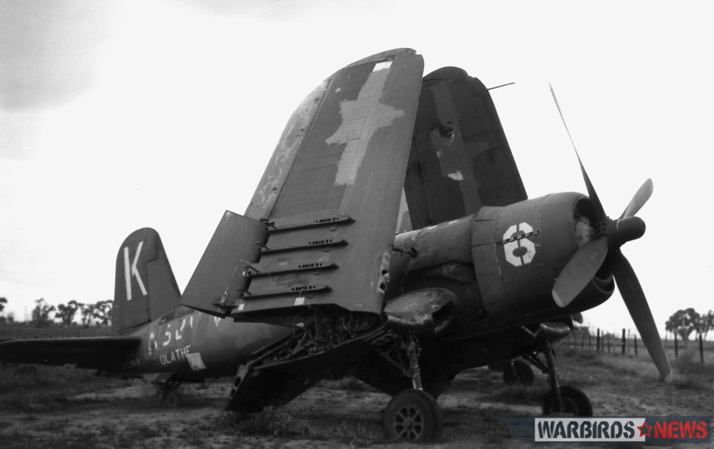 F4U-4 Bu.97359 while in storage with Bob Bean at Mosely Field in Arizona during 1960. (photo via Jim Sullivan)