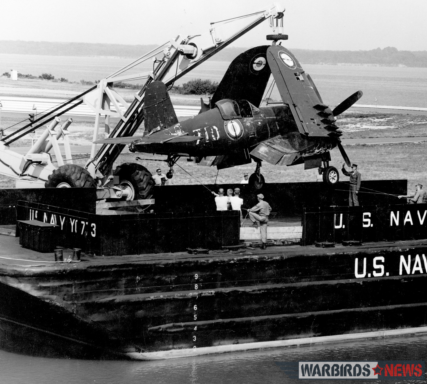 Bu.133710 arriving by barge at MCB Quantico in August, 1964. (photo via Stephen Chapis)