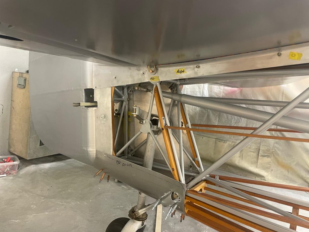 Final Covering and Systems Work Advance on American Heritage Museum’s PT-19 13 Fairchild PT 19A Recruit serial number 43 31512tailwheel