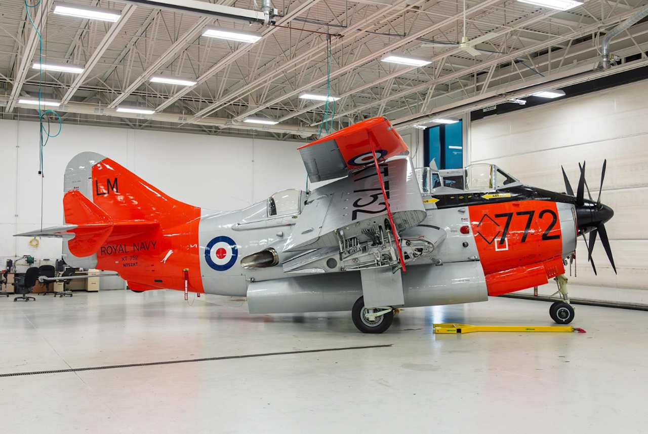 Fairey Gannet XT752 inside hangar