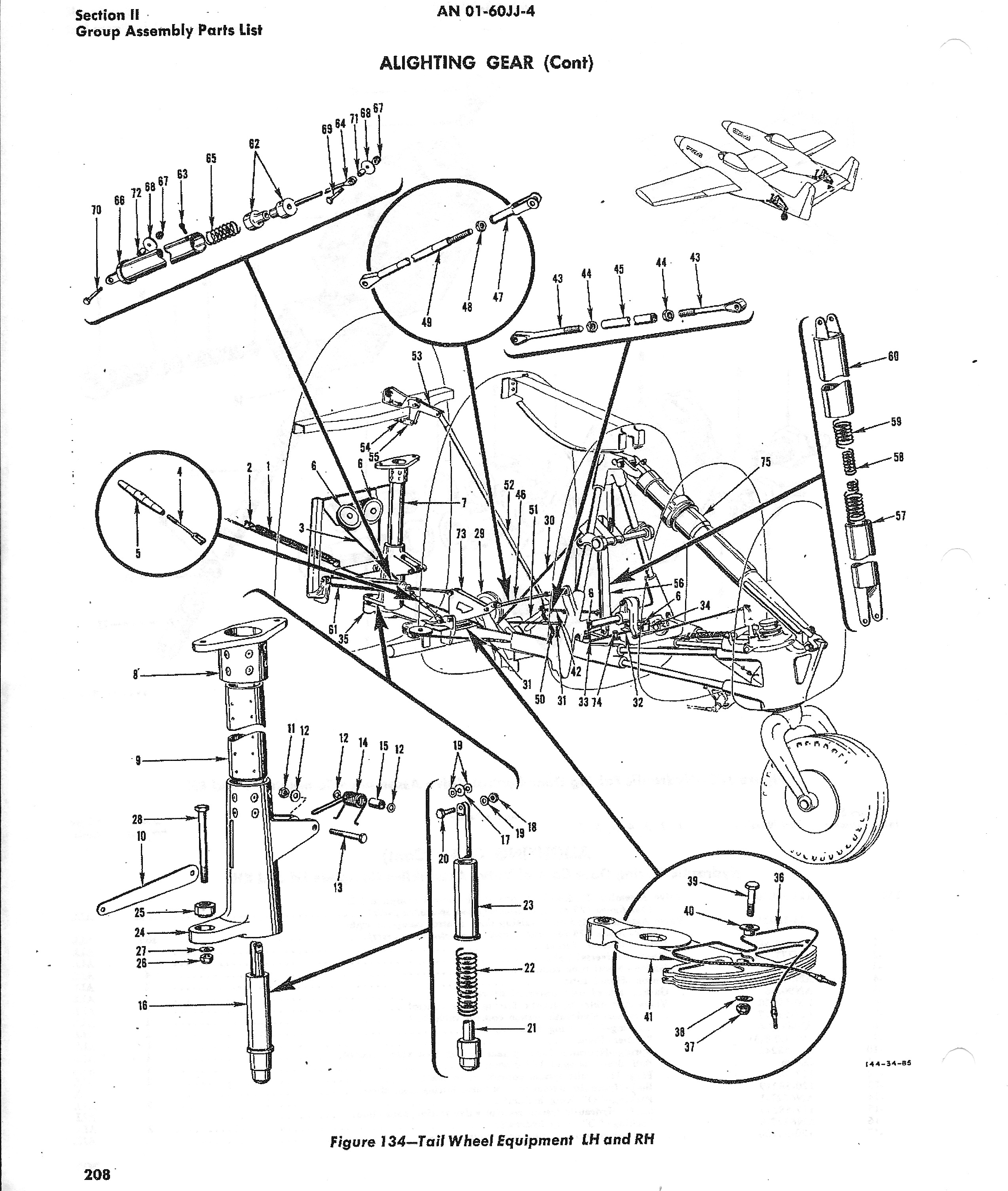 A good view from the Illustrated Parts Manual showing the tail wheel assembly. (photo via Tom Reilly)