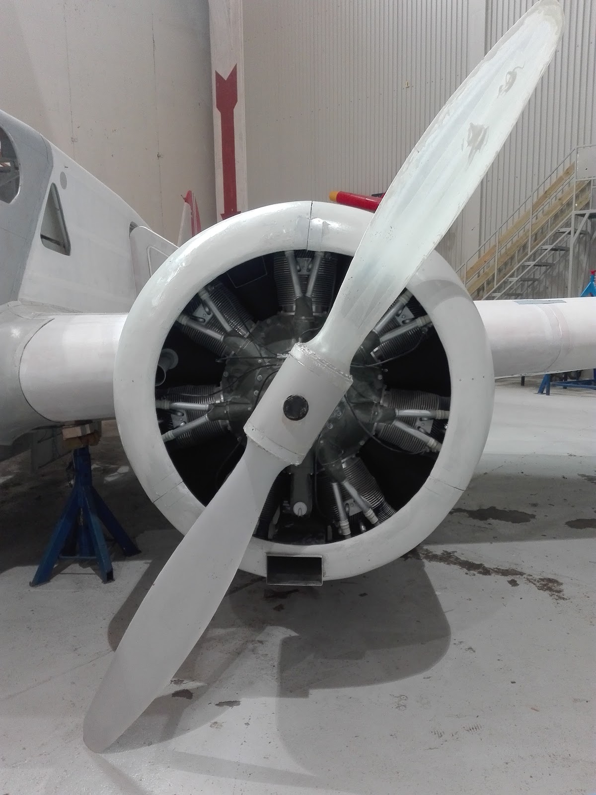 Fiberglass propeller replica on the Caproni August 2024 Kjell Dahle 1