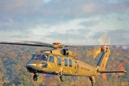 First flight Sikorsky YUH 60A 73 21650 at Stratford Connecticut 17 October 1974. Sikorsky a Lockheed Martin Company