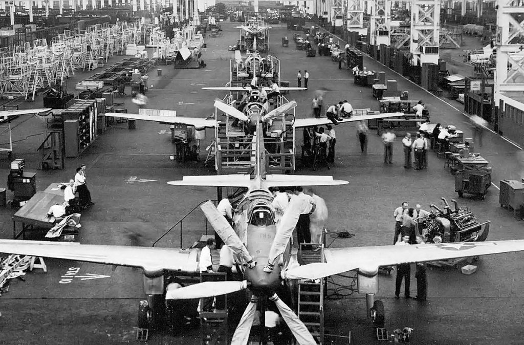 Fisher P 75As on the assembly line US Air Force photo