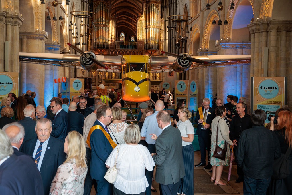 Floatplane launch event hort Scion Floatplane G AEZF goes on display inside Rochester Cathedral
