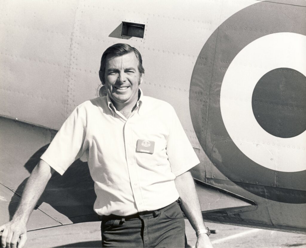 Frank Sanders with the original Sanders family Sea Fury, N232J, in the early 1970s. [Photo from Stephen Chapis collection]