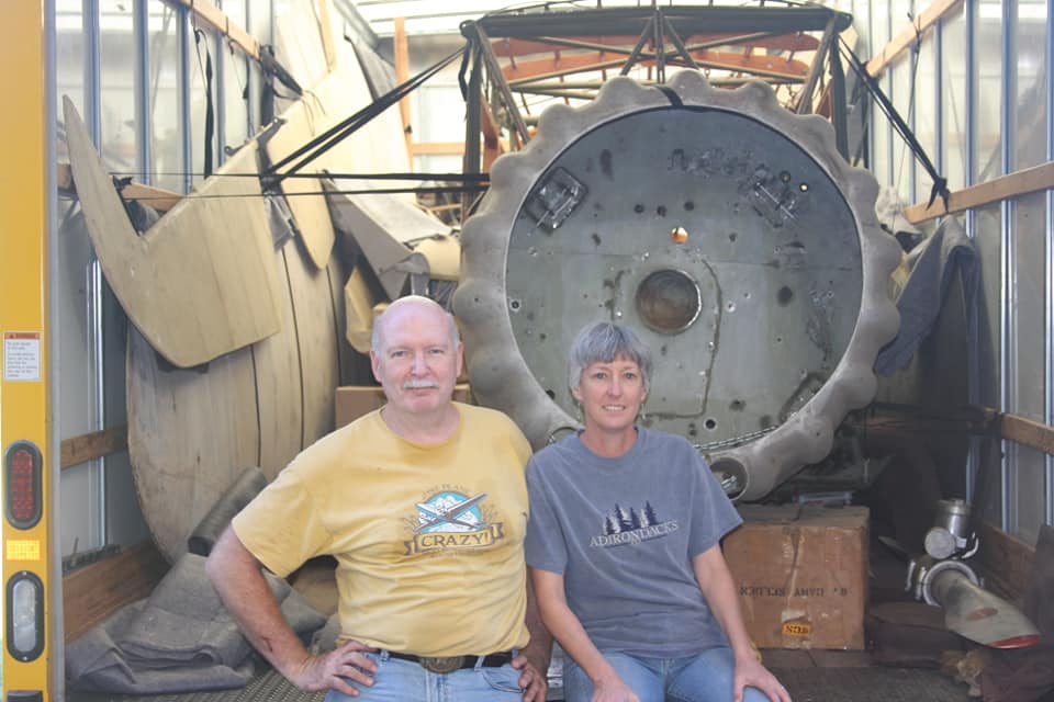 Garry and Janne Ackerman with the Stinson in the box truck ready to head home to McKinney Garry Ackerman