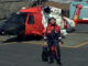 George Cavallo in his scuba rescue gear with Coast Guard helicopter. Image courtesy George Cavallo
