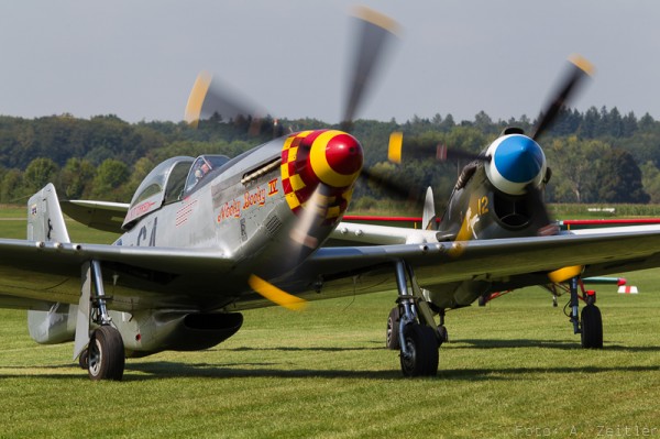 P-51 Mustang and P-40 Warhawk made the trip from France to attend. (Image Credit: Andreas Zeitler)