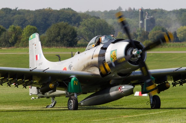 Douglas A-1 Skyraider, sporting a full compliment of bombs. (Image Credit: Andreas Zeitler)