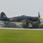 Hawker Sea Fury T20 VX281 G RNHF underway at the Yeovilton Airshow 2014