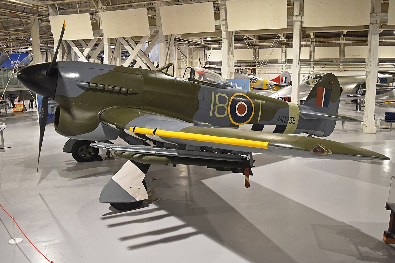 Hawker Typhoon IB MN235 back in the Fighter Hall at RAF Museum London Wikimedia Commons