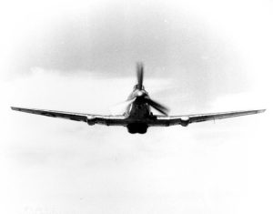 Head on view of a P 75A Eagle San Diego Air and Space Museum Archives