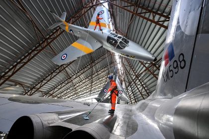 High level aircraft cleaning at RAF Museum Midlands 004