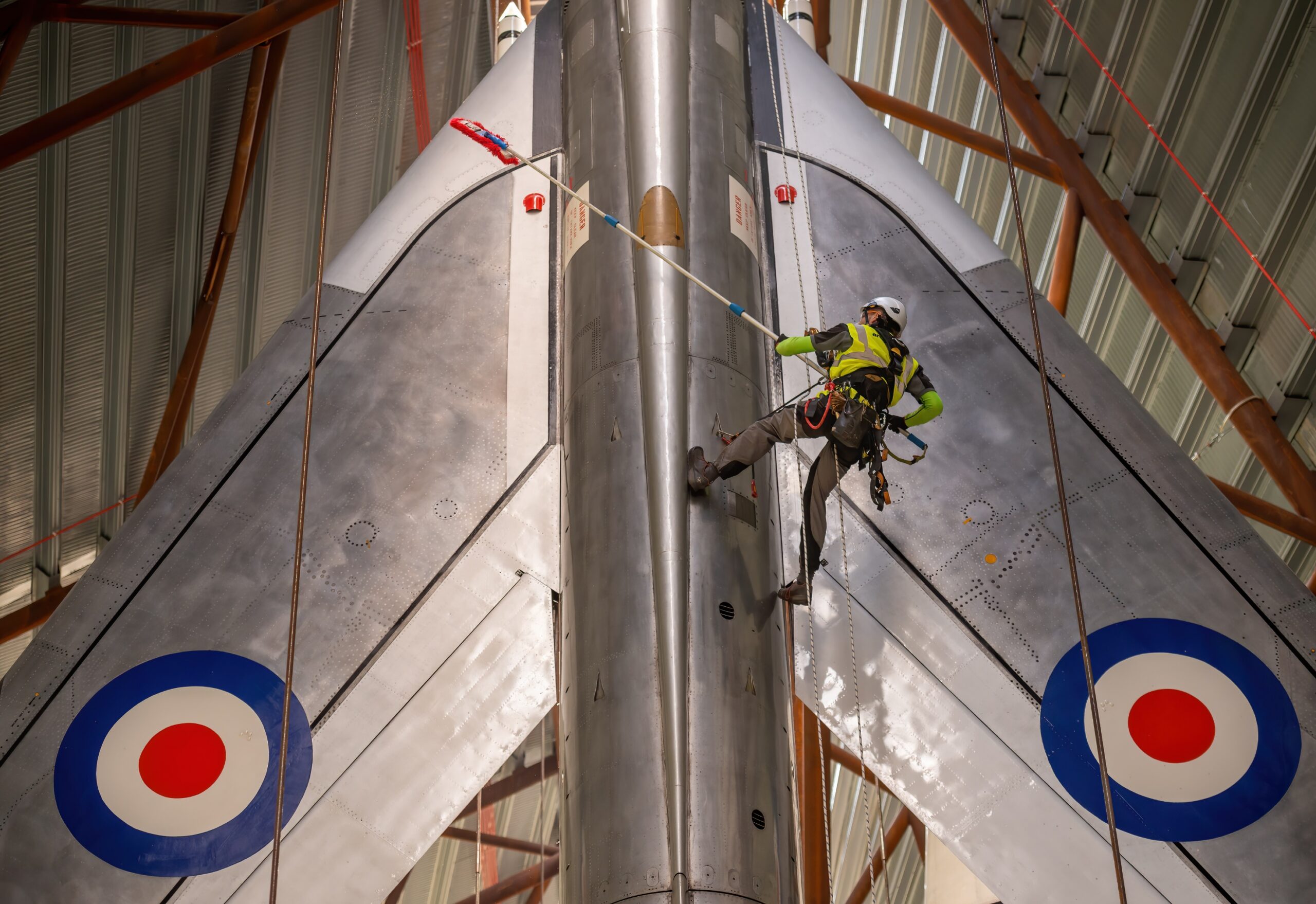 High level aircraft cleaning at the RAF Museum Midlands on 28 29 March 002 scaled