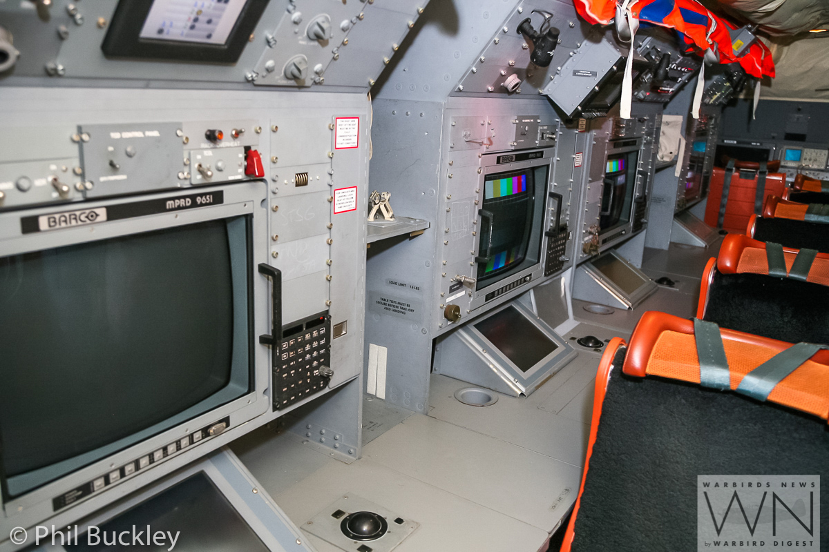 Inside HARS Orion. These are some of the work consoles which RAAF personnel used to man during reconnaisance flights. (photo by Phil Buckley)