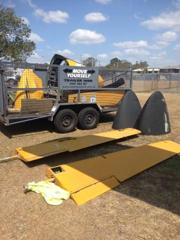 Some of the Invader's disassembled control surfaces and other parts being readied for the 1,200 mile journey to Parafield Airport in Adelaide, South Australia. (Photo via Reevers)