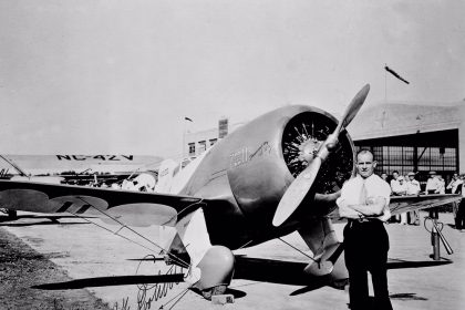 James H. Doolittle with his Gee Bee R 1 NR2100 at the Cleveland National Air Races 1932. NASM 1