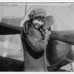 Katherine Stinson and her airplane ca. 1915. Library of Congress