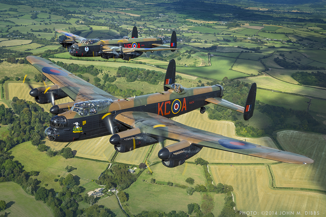 Lancaster KB7266 with BBMF PA474 nearest