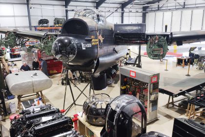 Lancaster PA474 in ARCos Stephenson hangar at Duxford on 6th February 2026