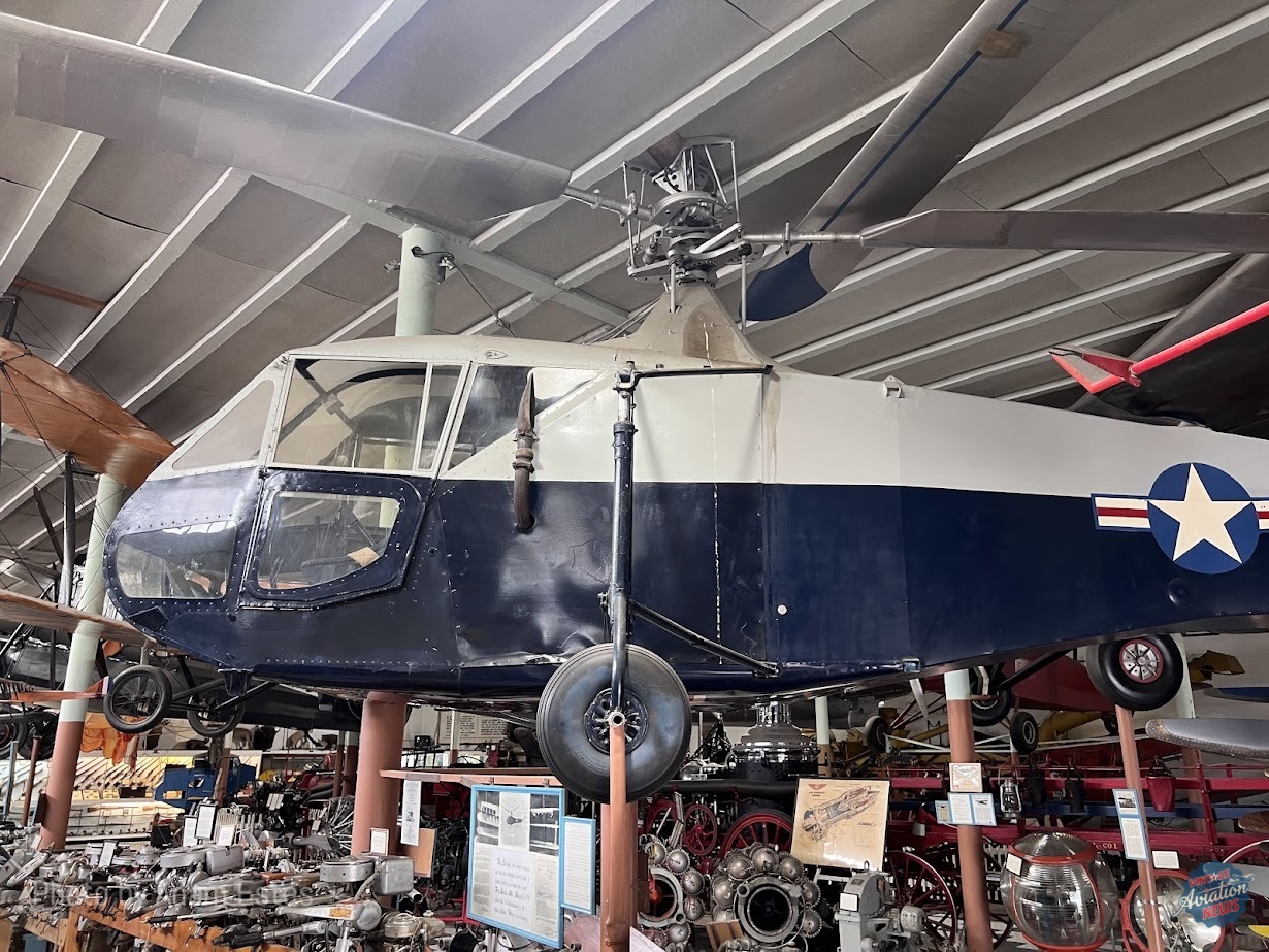 Left hand view of the Sikorsky HNS 1 helicopter at the Pioneer Village Adam Estes