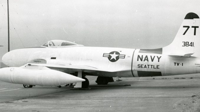 Lockheed P 80C TV 1 Shooting Star in USN service Museum of Flight Seattle