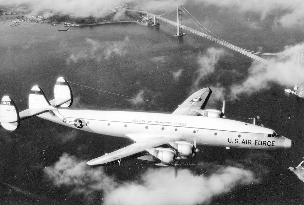 Boneyard Files: Lockheed C-121A Constellation - The Relic of the Propeller Era 11 Lockheed C 121G LO 54 4052 1501st Air Transport Group over Golden Gate Bridge
