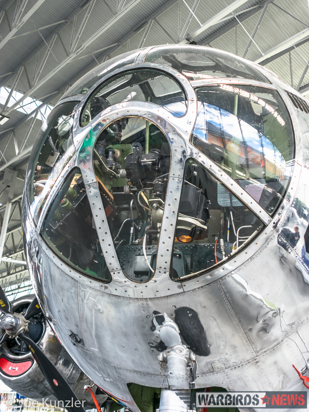 Looking Up the B-29 Nose. (photo by Joe Kunzler)