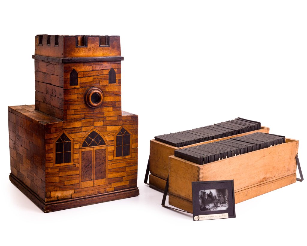 Early Aviation Photography from the Career of Carlo Francesco Lombardi to Be Auctioned on March 11 11 Lot 103 Slide viewer in the form of a castellated building