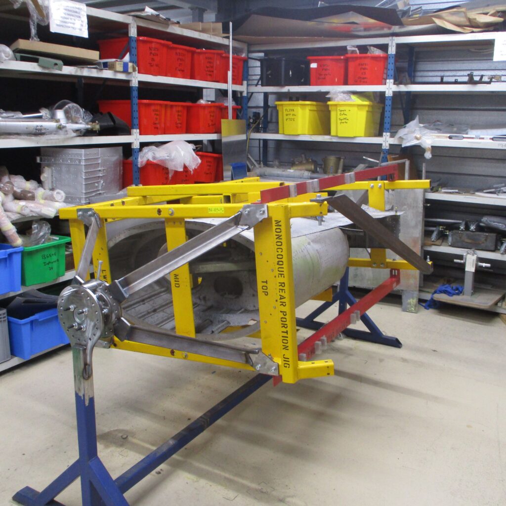 Hawker Typhoon Mk.Ib RB396 - Restoration Update - Winter 2025 17 Lower jig frame mounted on rotisserie