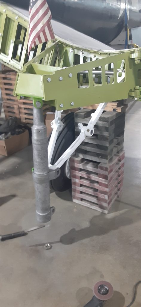 MAPS Air Museum’s FG-1D Corsair Restoration, Spring 2026 Update 20 MAPS Air Museum FG 1D Corsair BuNo 76671 Landing gear