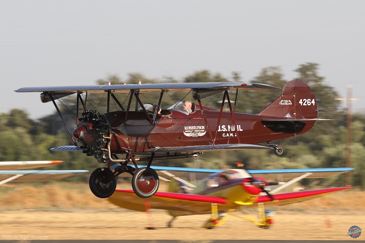 Mark Lightsey takes Frank Schelling for a ride in the Travel Air 4000