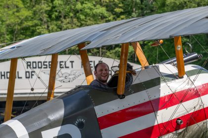 Mark Mondello in the cockpit of the Sopwith Camel. Photo by Dave Trost