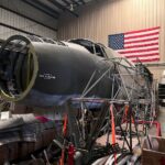 B-26 40-1370’s forward fuselage along with the frame of a Piper L-4