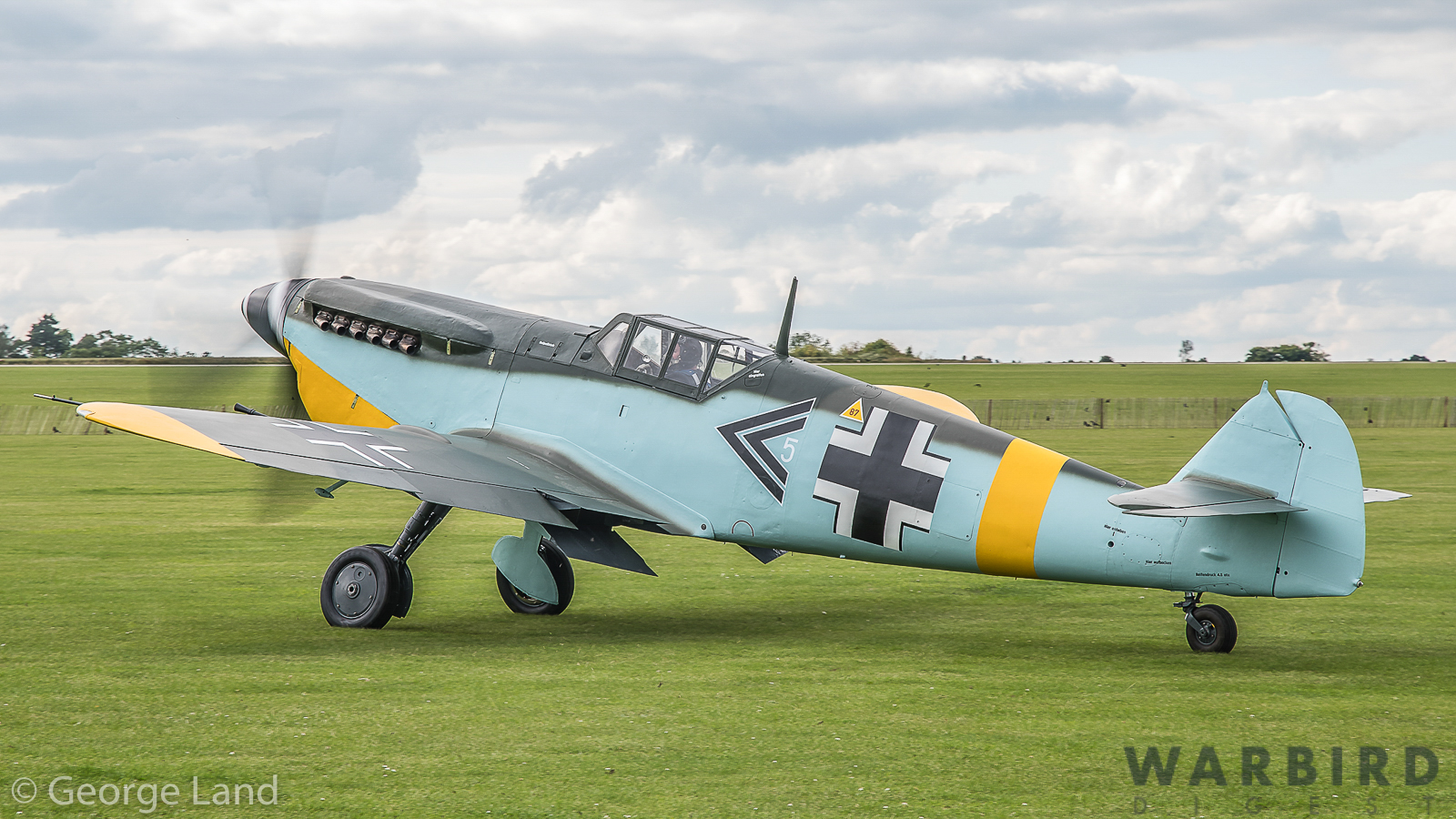 Messerschmitt Hispano Buchon HA 1112 M1L C.4K 152 G AWHR N4109G Battle of Britaain film scheme Double Chevron White 5 Web D05 2827