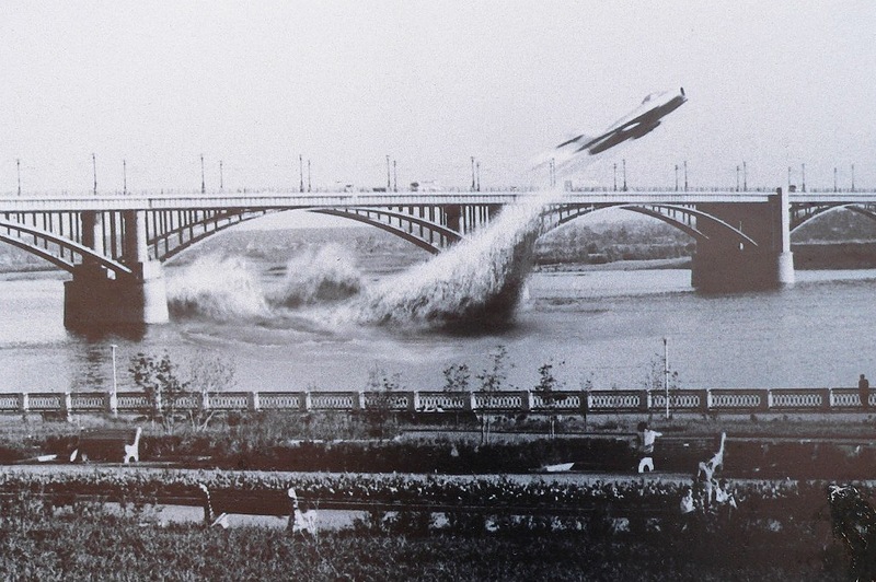 Mig 17 Flies Under Bridge