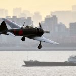 Mitsubishi A6M Zero Flies Over Japan