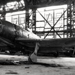 Mitsubishi A7M2 in a hangar circa in late 1945 80 G 193473