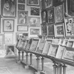 Museum of the Jeu de Paume in Paris circa 1940 displaying many of paintings stolen by the Nazis