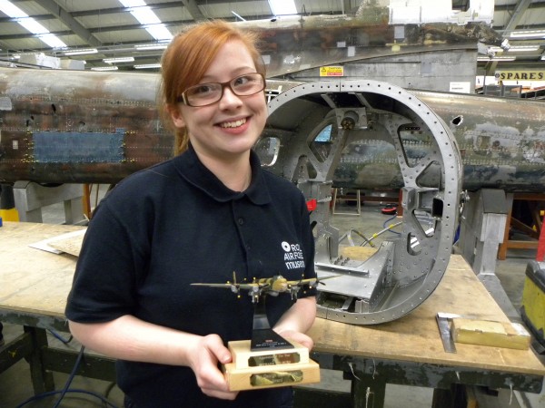 Museum Apprentice Bethany Colburn was named ‘Rotary Club of Wolverhampton - Apprentice of the Year’ (Image '©Trustees of the Royal Air Force Museum’)